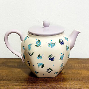 NWT: Anthropologie - Handpainted, Stoneware, Floral Pia Teapot